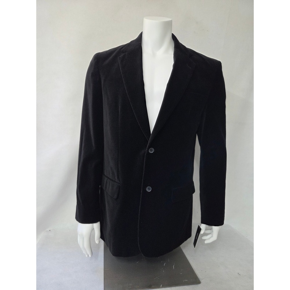 Alfani Mens Black Velvet Blazer Sport Coat Two Button Large Unstructured NWT